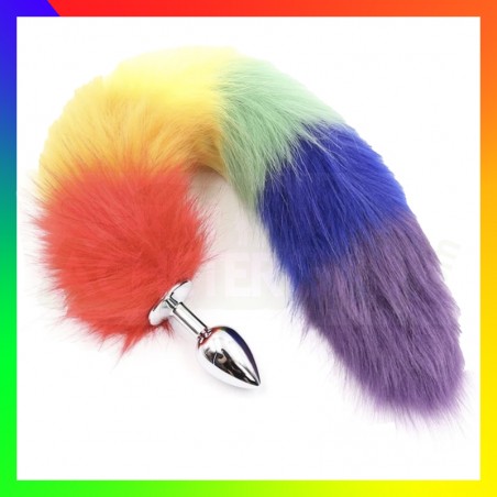 Plug queue de chien rainbow