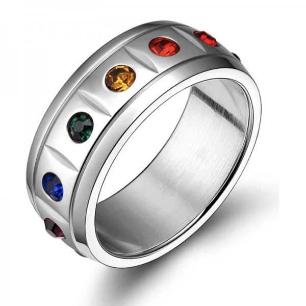 Bague LGBT Rainbow Crown
