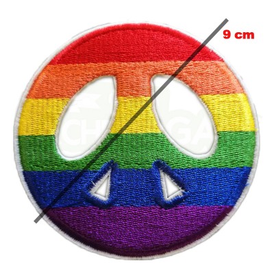 Patch thermocollant Peace & Love aux 6 couleurs du drapeau rainbow