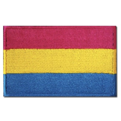 Patch à coller drapeau pan rose, bleu et jaune