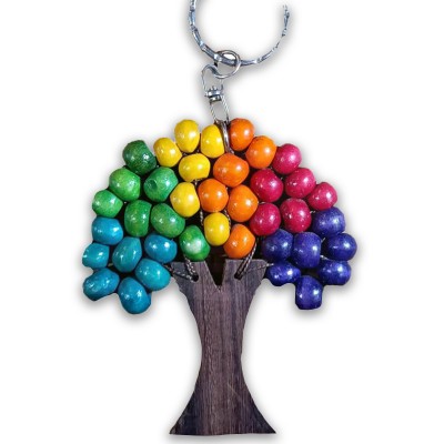 Porte clé en bois rainbow Porte clé en bois rainbow
