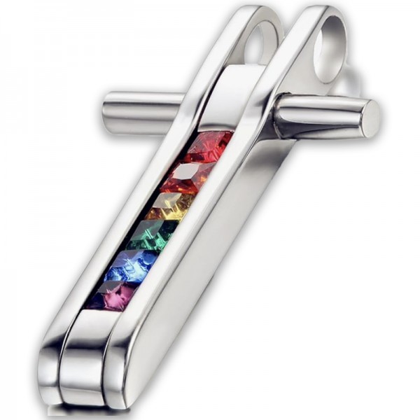 Pendentif LGBT Rainbow Cross