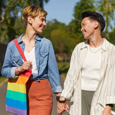 Tote bag en coton aux couleurs du drapeau gay