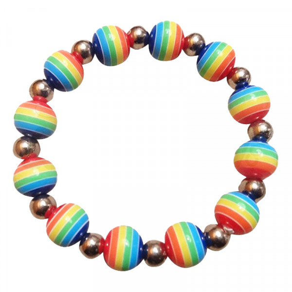 Bracelet LGBT Perles Métal Rainbow