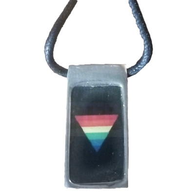 Collier LGBT noir et rainbow