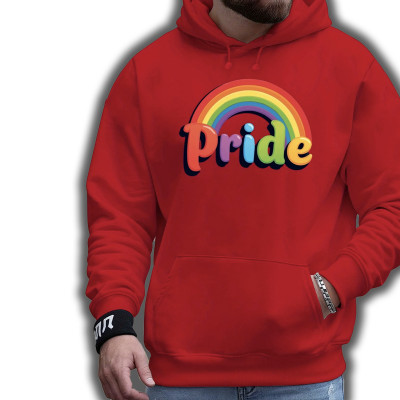 Sweat-shirt Pride rouge et confortable avec logo arc-en-ciel FiertesLGBT. Sweat-shirt Pride rouge et confortable avec logo arc-en-ciel FiertesLGBT.
