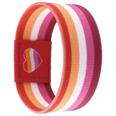 Bracelet élastique aux couleurs du drapeau lesbien. Bracelet élastique aux couleurs du drapeau lesbien.