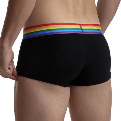 Boxer homme Jockmail noir avec élastique arc en ciel Boxer homme Jockmail noir avec élastique arc en ciel