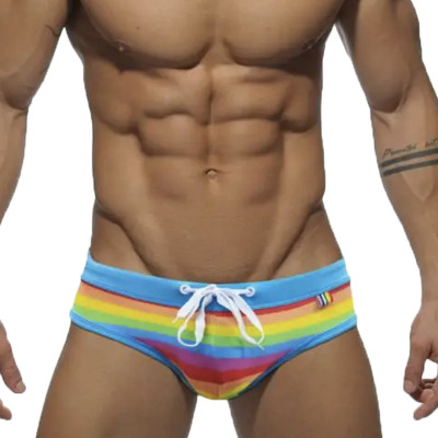 Maillot de bain pour homme gay sexy arc en ciel