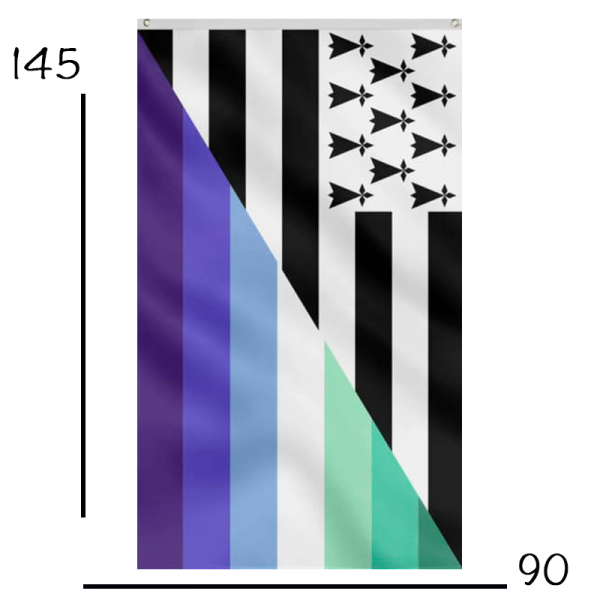 Drapeau Homosexuel Masculin Breton BZH MLM - 145x90cm