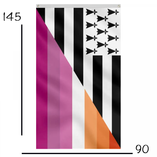 Drapeau Lesbien Breton BZH Lesbian Pride - 145x90cm