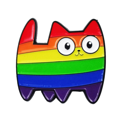 Pins en émail chat aux couleurs du drapeau arc-en-ciel