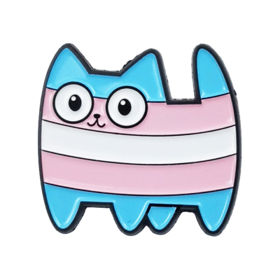 Pins Chat couleurs trans : Un accessoire mignon et engagé