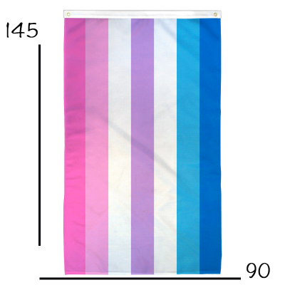 Drapeau Bigenre pour l'affirmation de l'identité de genre, bandes roses, mauves, blanches et bleues