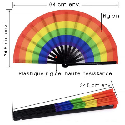 Eventail géant pour gay pride et évenement LGBT