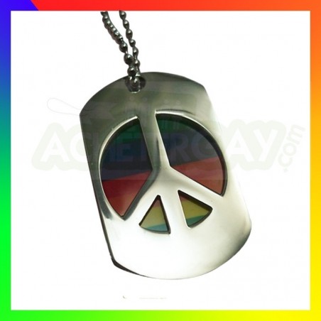 Pendentif LGBT+ Plaque Peace & Love