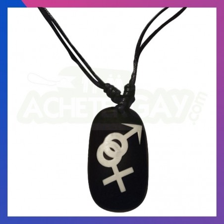 Collier en bois Bisexualité