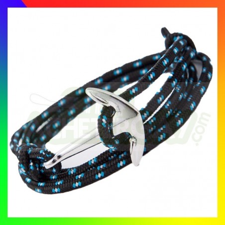Bracelet nylon Ancre noir