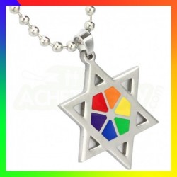 pendentif judaïque couleurs LGBT pendentif judaïque couleurs LGBT