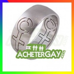 Bague en acier inoxydable pour femme lesbienne