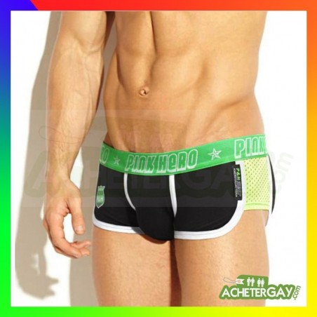 Boxer sport "Pink Hero" noir / vert