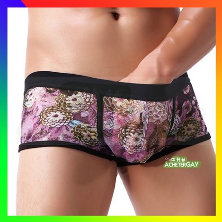 Boxer dentelle violet