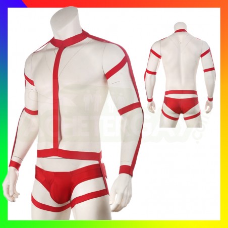Harnais + slip rouge