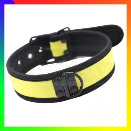 Collier dog training jaune