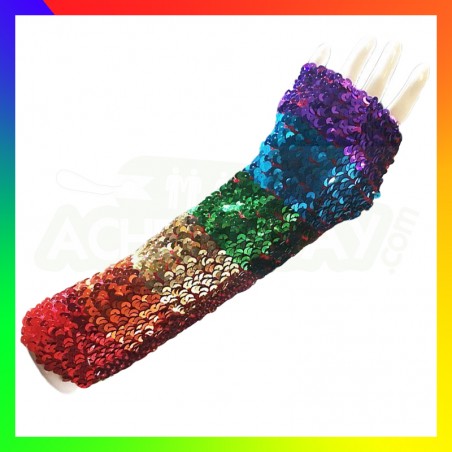 Mitaines rainbow paillettes