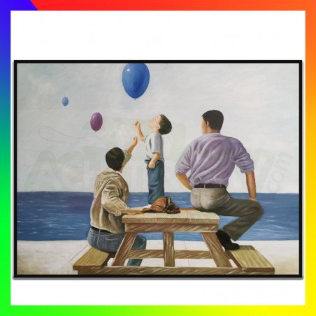 Tableau Famille au bord de mer